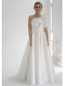 One Shoulder Ivory Satin Fashionable Wedding Dress